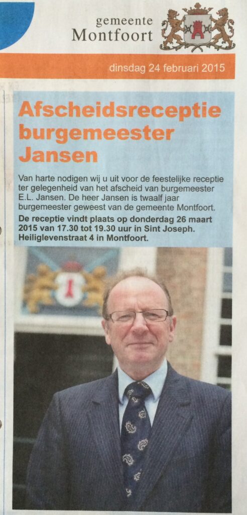 Afscheid burgemeester Jansen