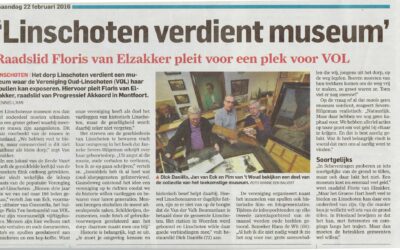 “Linschoten verdient een museum”, Artikel AD Groene Hart