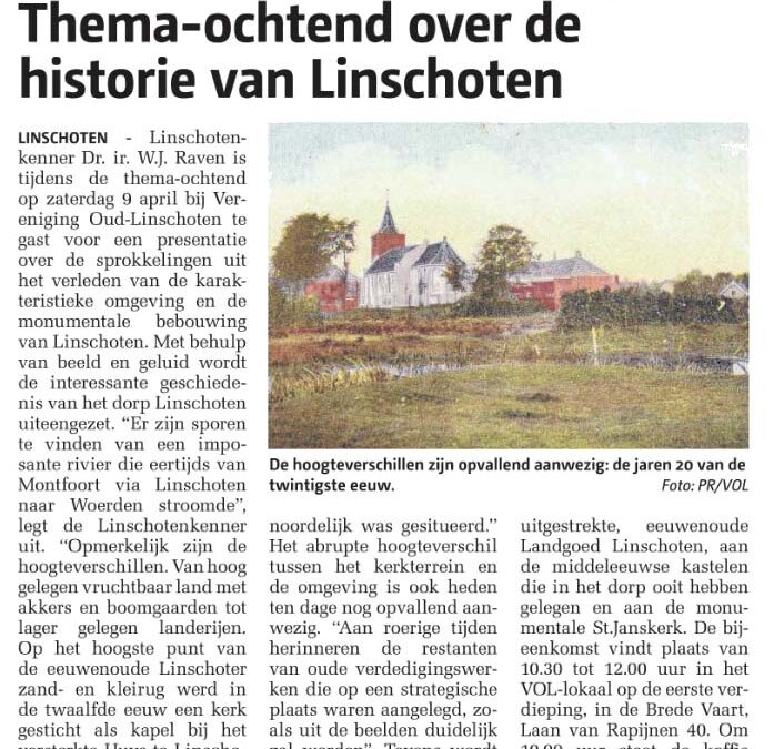 Thema-ochtend over de historie van Linschoten