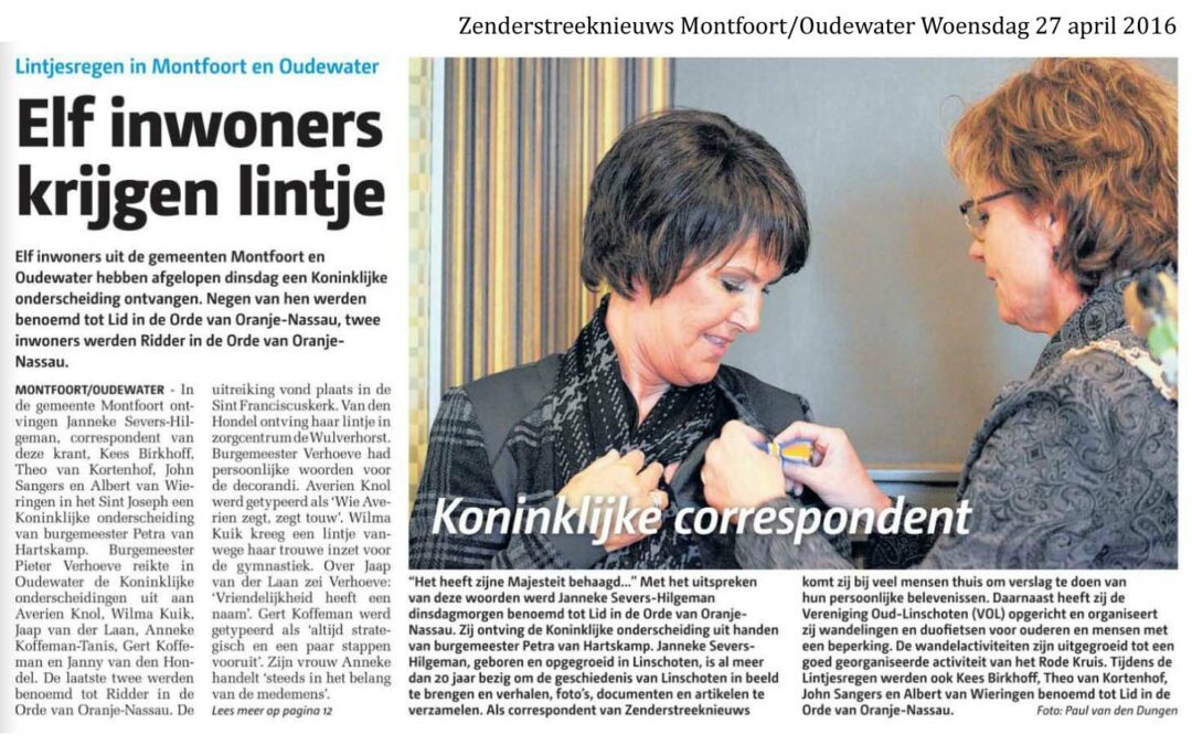 Een lintje voor Janneke