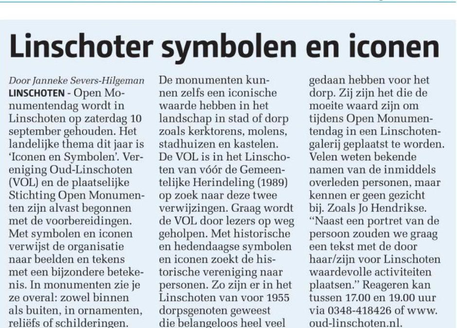 VOL op zoek naar Linschoter symbolen en iconen