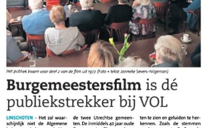 Jaarvergadering VOL aansluitend vertoning afscheidsfilm burgemeester De Geus