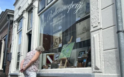 Vier kastelen van Linschoten in de etalage